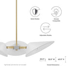 Journey 3-Light 3" Arm Pendant | Black &amp; White Color Options | Ideal for dining room, living room, or bedroom | Pack of 2 image 1