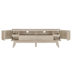 Eudora 60" TV Stand | Oak &amp; Walnut Finish Options | Modern TV Stand | Hinged Corner Doors | Full-Glide Drawers | Particleboard and MDF Construction | Non-Marking Foot Pads image 7