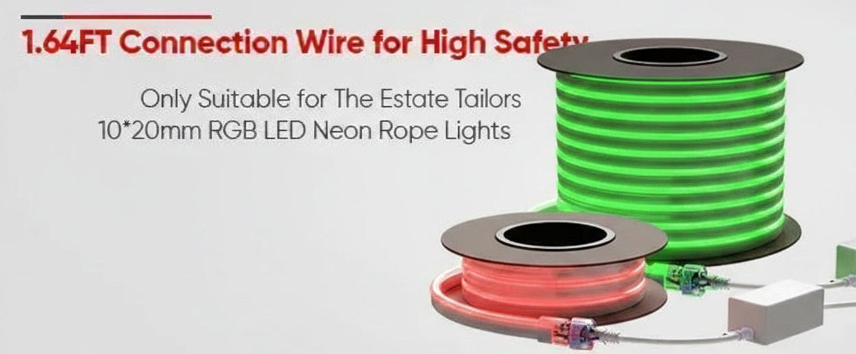 (Pack Of 2) Connector  for 110V 10x20mm RGB Neon Light-Eco RGB Neon