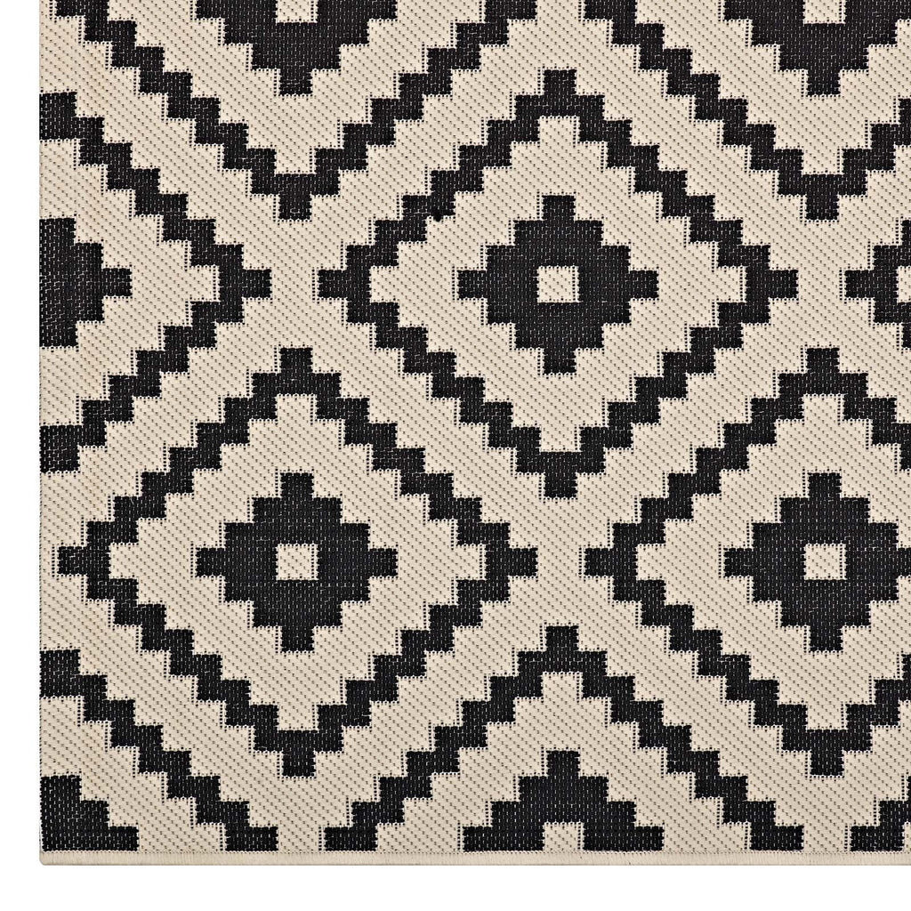 Perplex Geometric Diamond Trellis Indoor and Outdoor Area Rug | Black and Beige | 5X8 &amp; 8X10 Size Options | Tight Low Pile Weave | Gripping Rubber Underside | 100% Soft Polypropylene | Pack Of 2 image 3