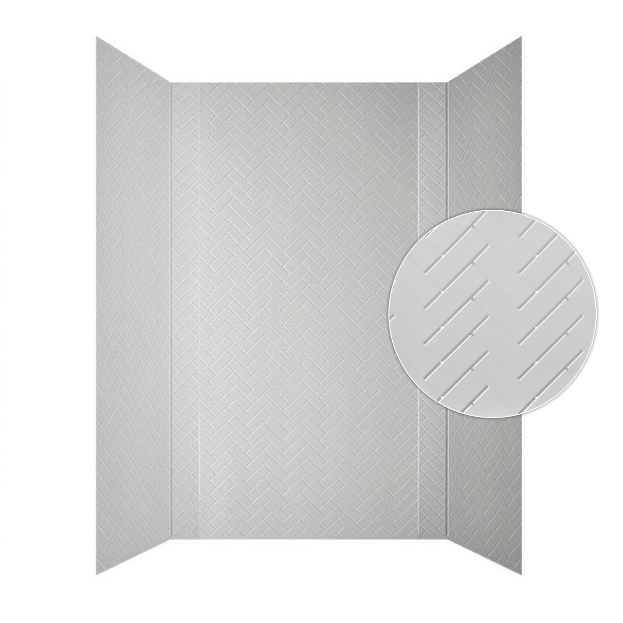 Herringbone Shower Wall Tiles For Shower and Tub Surrounds | Glue Up Easy To Install | 3 Wall Set image 8