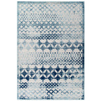 Reflect Giada Abstract Diamond Moroccan Trellis Indoor/Outdoor Area Rug | Ivory and Blue  | 5X8 &amp; 8X10 Size Options | Tight Low Pile Weave | Gripping Rubber Underside | 100% Polypropylene | Pack Of 2 image 1