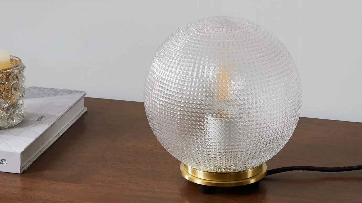 Destiny Satin Brass Glass and Metal Table Lamp | Pack of 2 image 5