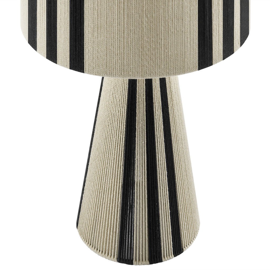 Gia Handwoven Cotton Thread Table Lamp in Striped Black | Basil Green | Natural | Pack 0f 2 | image 8