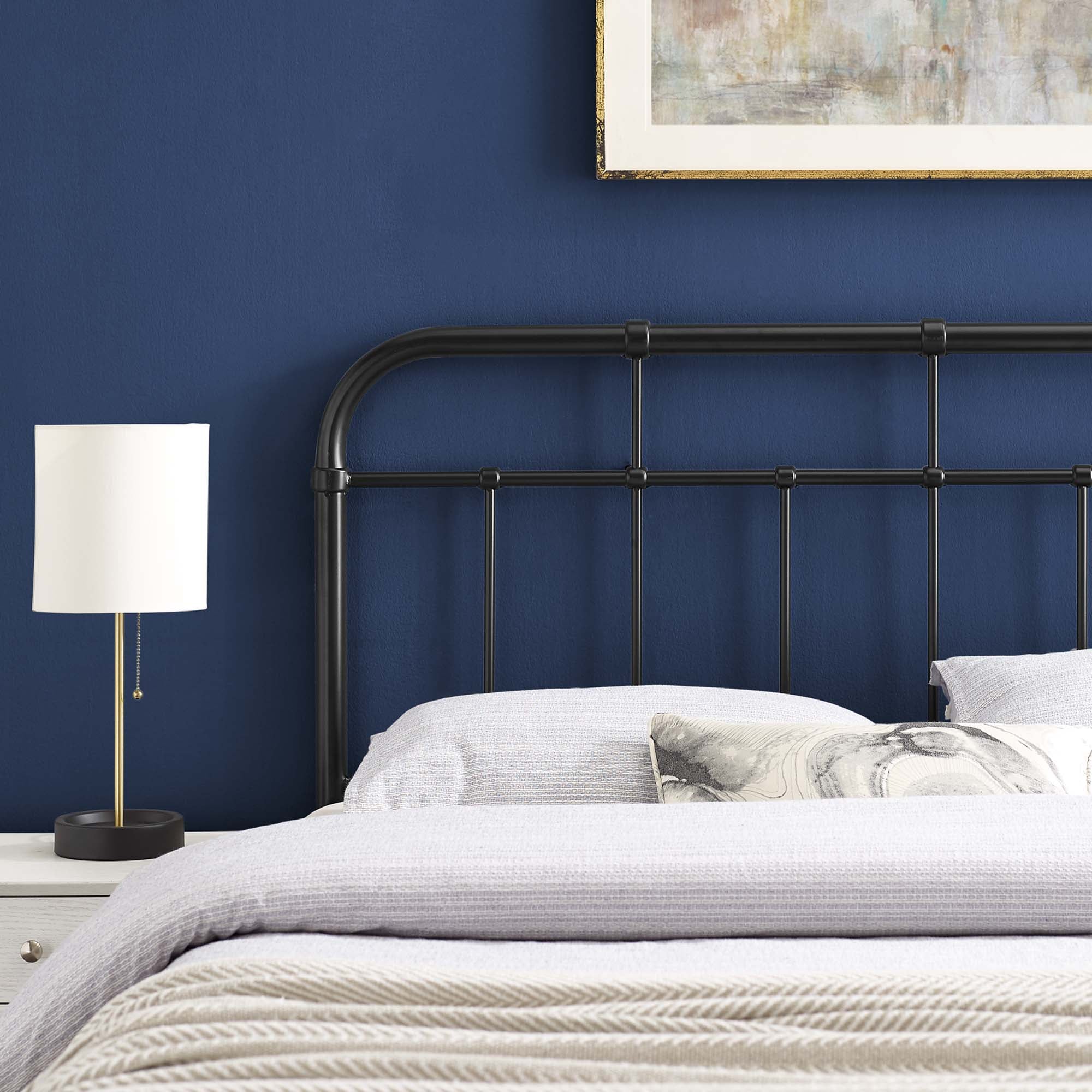 Alessia Metal Queen Height Adjustable Headboard | Powder Coated Iron Construction | Twin, Full, Queen &amp; King Sizes Available | Black, Gray, Gold &amp; White Color Options | Pack Of 2 image 3