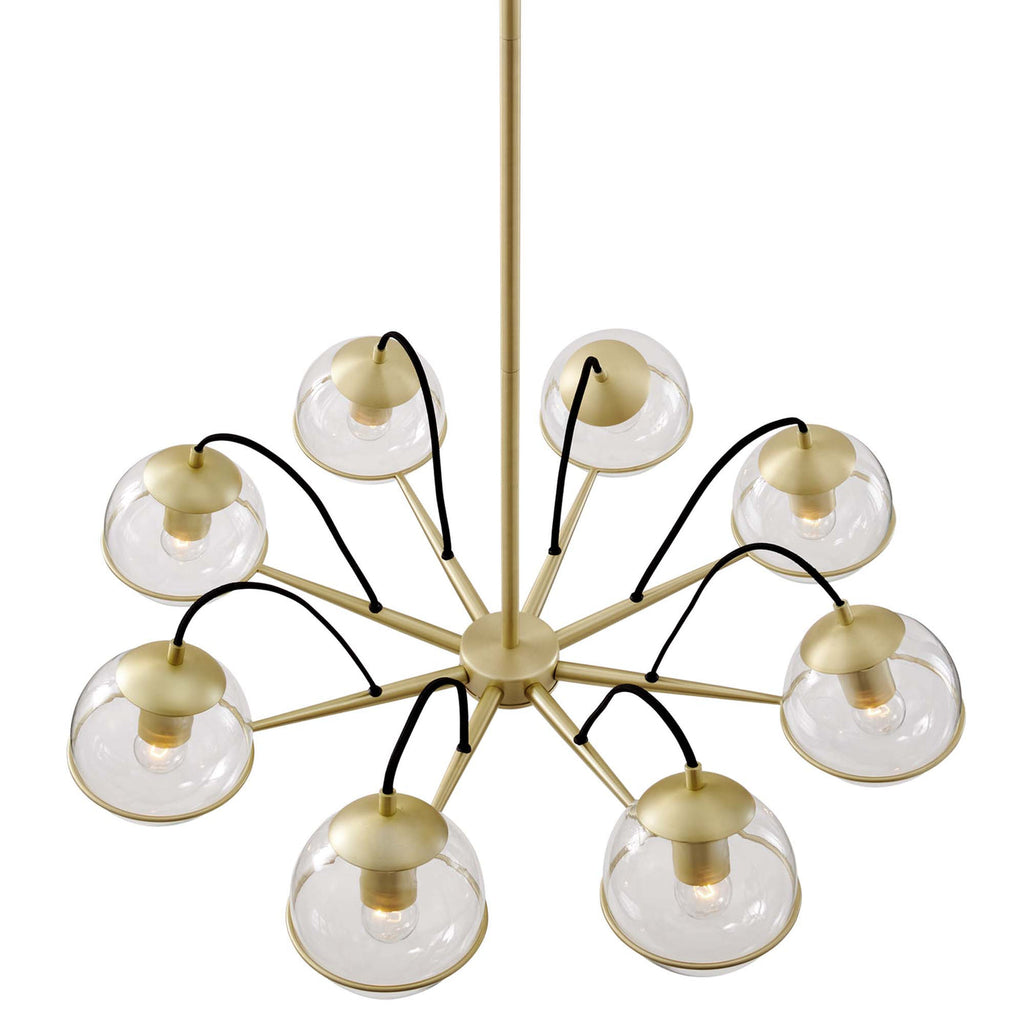 Hanna 8-Light Clear Gold Chandelier | Suspended Mount | Modern Style Chandelier image 8