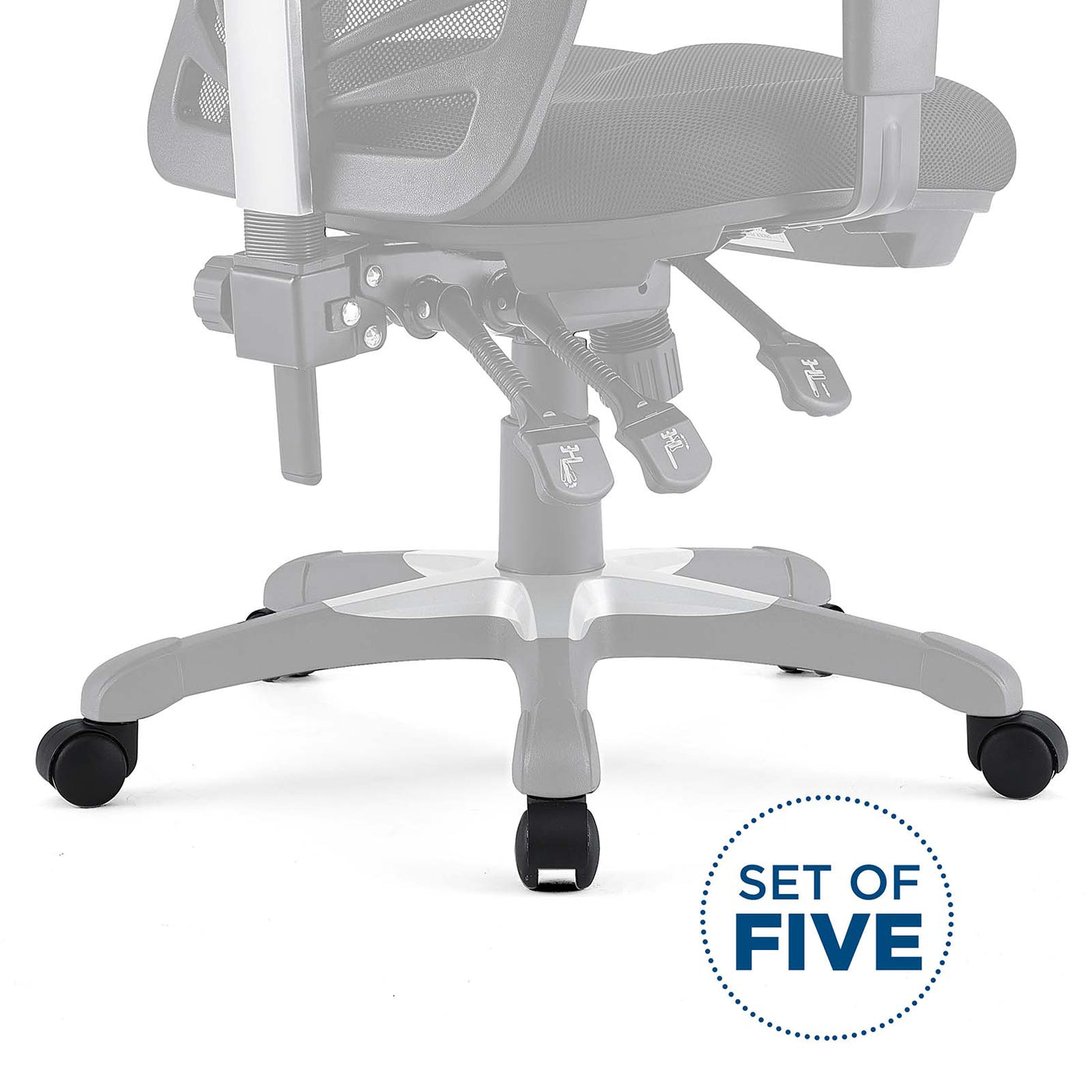 Set of 5 Caster Wheels for Office Chair image 2