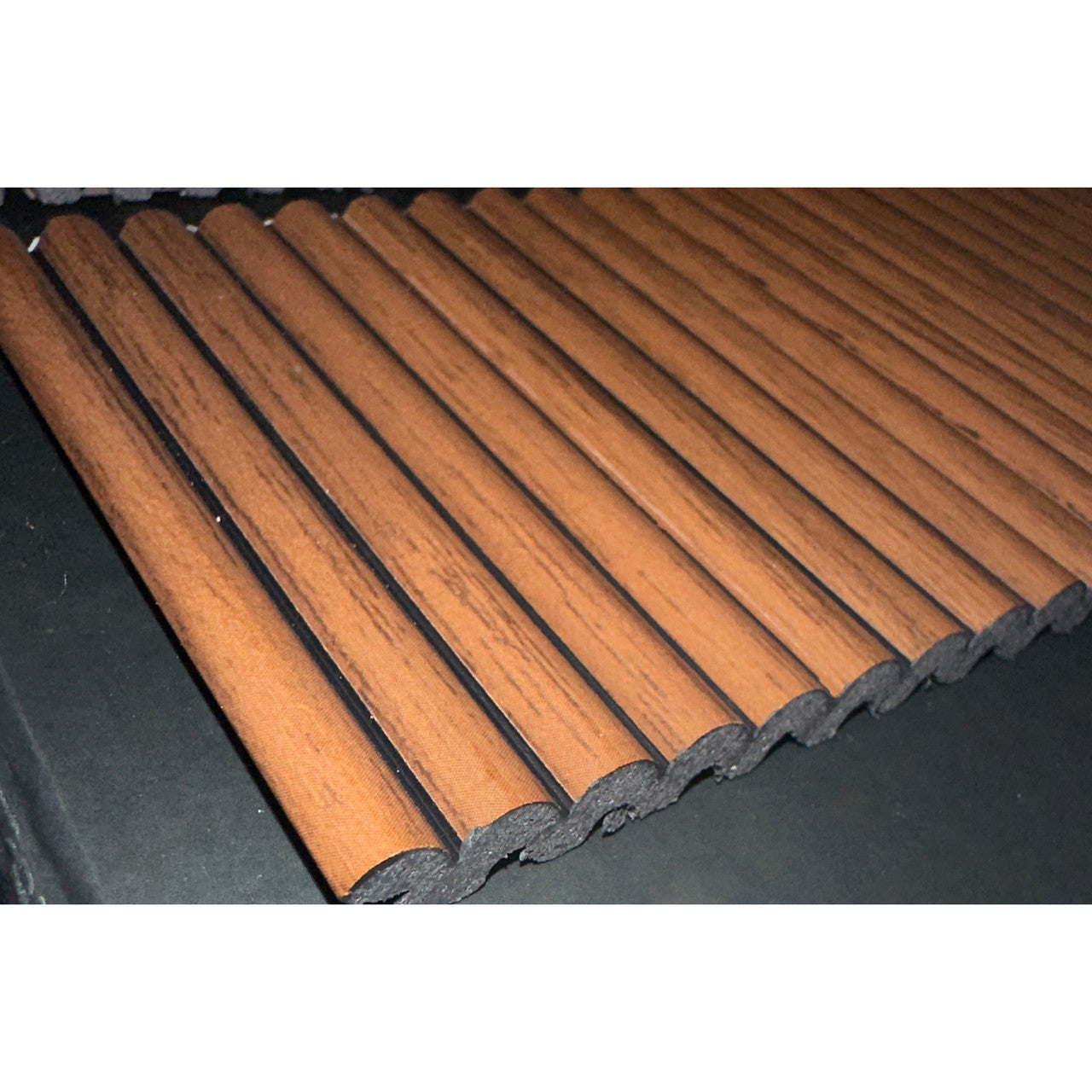 Rounded Mini Slats Polystyrene Wood Slat Walls 112 in x 12 in - (Pack of 10) / 93 sqft image 4