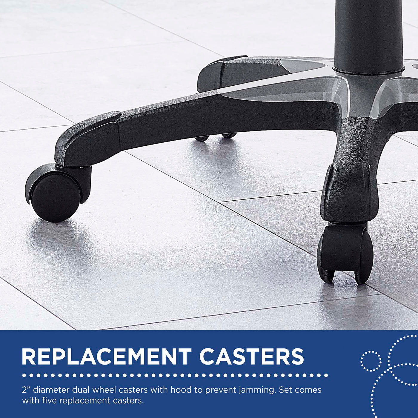 Set of 5 Caster Wheels for Office Chair image 3