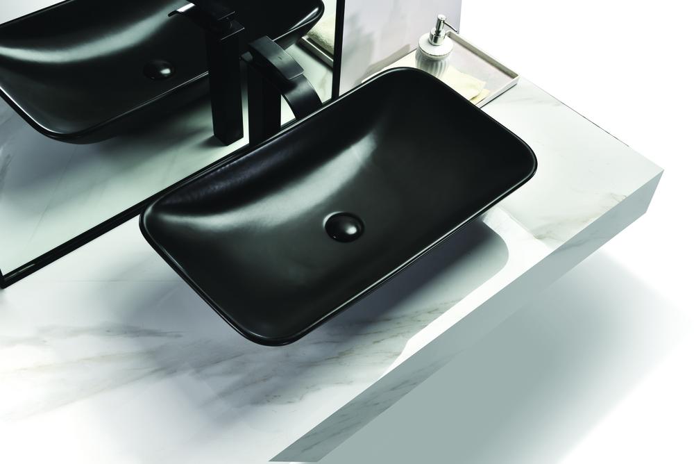 Tuscany 28"W x 15-3/8"D Ceramic Rectangular Bathroom Vessel Sink | Matt Black, Matt Gray & White Color Options | Jonava Series | Premium Quality Ceramic Construction | Elegant Modern Style Design image 4