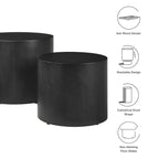 Amani Black Round Nesting Coffee Table Set of 2 image 5