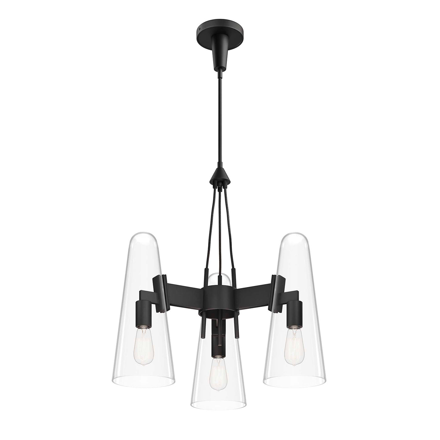 Beacon 3-Light Pendant Light | Clear Black, Clear Satin Brass, Opal Black, Opal Satin Brass Color Options |  Ideal For Living Room, Bedroom, Kitchen, Dining Area, Bathroom, Or Office image 4
