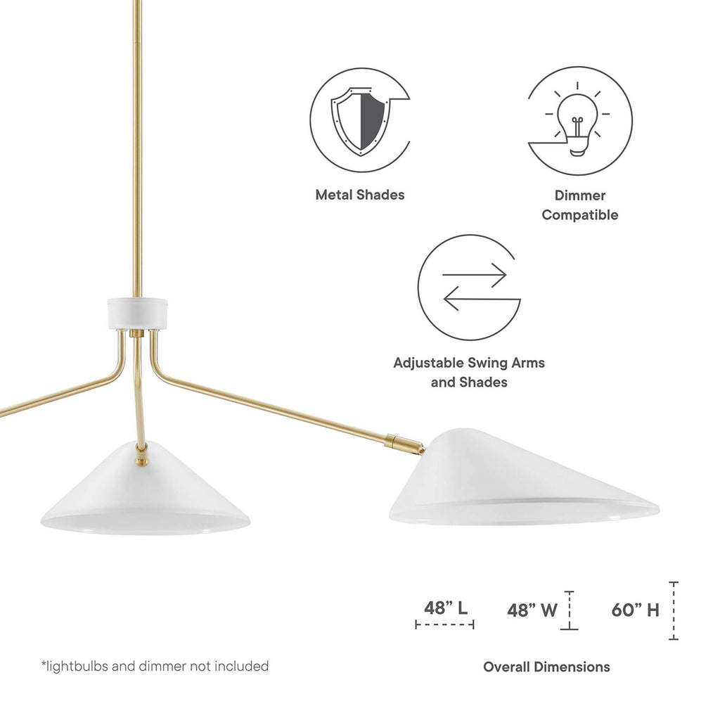 Journey 3-Light 14" Arm Pendant | Black &amp; White Color Options | Ideal for dining room, living room, or bedroom image 2