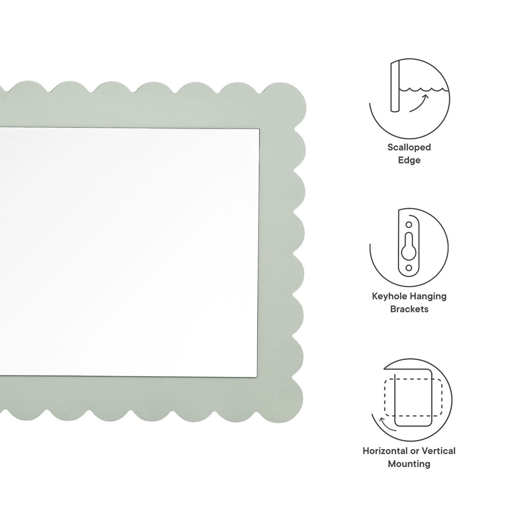 Rectangle Wall Mirror | Emmeline Scalloped Series | Pack Of 3 image 7