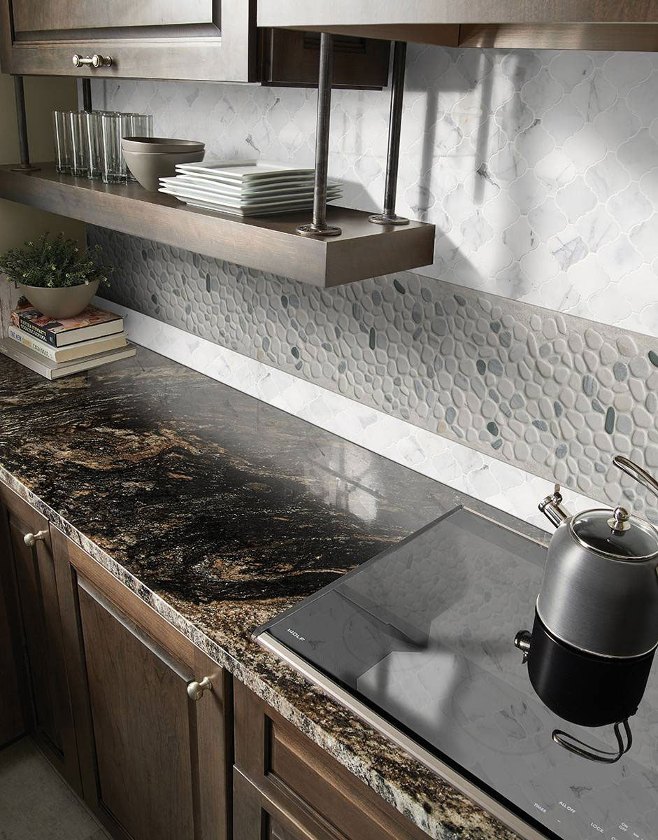 Black And White Pebbles Tumbled Mosaic Tile | Wall Tile &amp; Backsplash Tile | Marble | Greenguard Gold, USGBC/LEED | 10 Pieces Per Box image 3