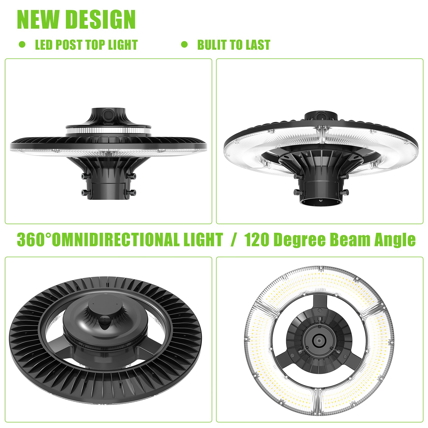 LED Post Top Pole Light with Dusk to Dawn Photocell, 60W/80W/100W/120W/150W/200W Options, 3000K/4000K/5000K CCT Tunable, LED Garden Area Lights for Pathway IP65 Waterproof image 3
