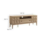 Samos 59" TV Stand | Light Oak &amp; Black Finish Options | Soft Close Hinges | 2 Push-to-Open Doors | Full-Glide Drawer | Cable Management Hole | Central Leveling Legs image 1