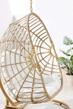 Amalie Wicker Rattan Outdoor Patio Swing Chair in Natural White image 3