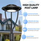 LED Post Top Pole Light with Dusk to Dawn Photocell, 60W/80W/100W/150W Options, 3000K/4000K/5000K CCT Tunable, LED Garden Area Lights for Pathway IP65 Waterproof image 6