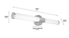 24" LED Bathroom Vanity Linear Light | 25 Watt | VL02 Series | Brushed Nickel | CCT Tuneable 3000K/4000K/5000K | 0-10V Dimmable | ETL, Energy Star | Pack Of 6 image 2