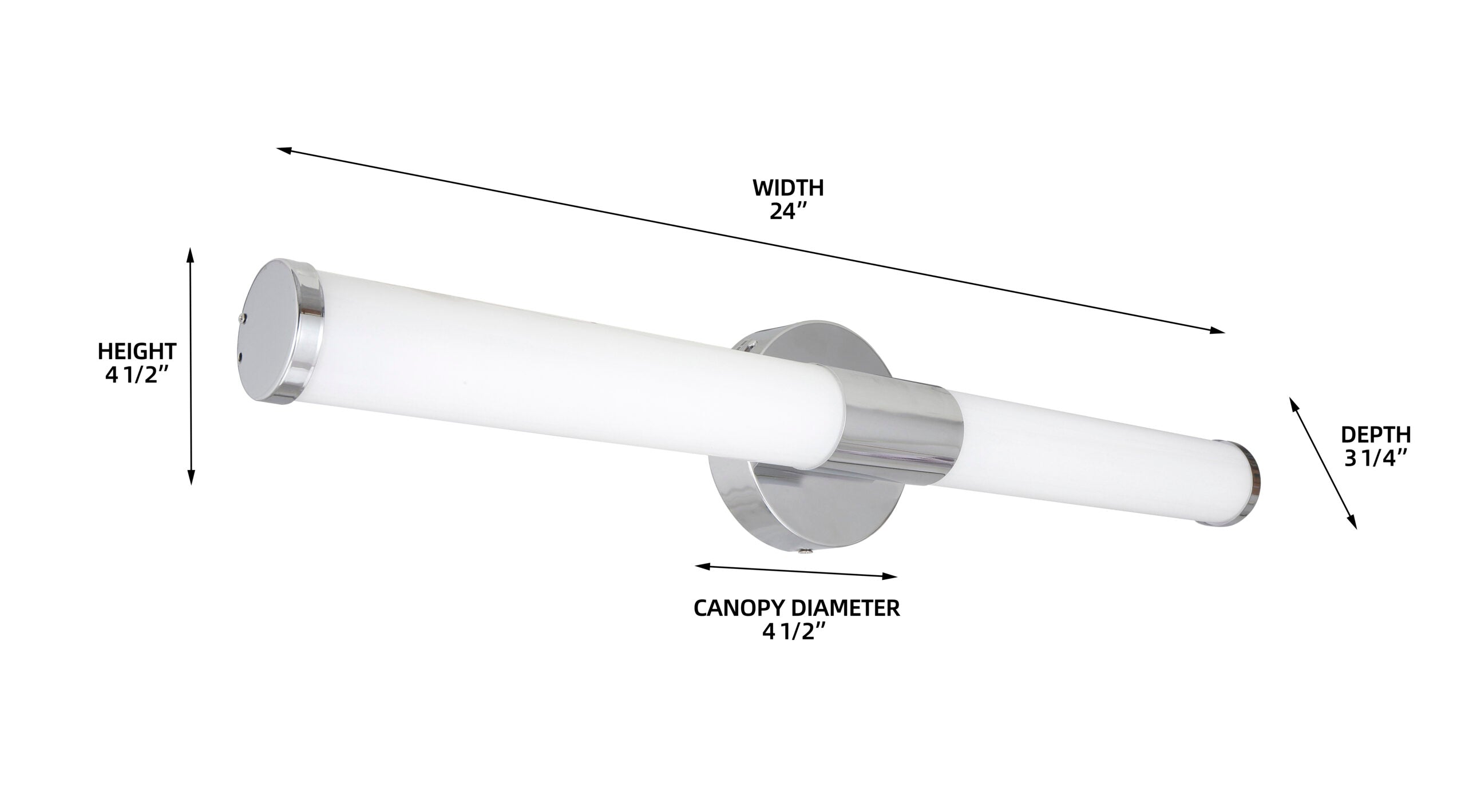 24" LED Bathroom Vanity Linear Light | 25 Watt | VL02 Series | Brushed Nickel | CCT Tuneable 3000K/4000K/5000K | 0-10V Dimmable | ETL, Energy Star | Pack Of 6 image 2