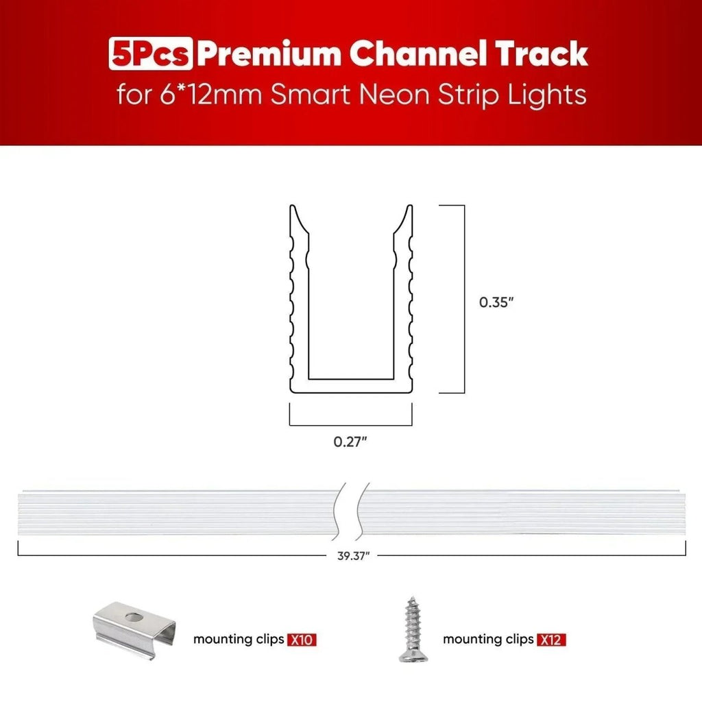 Aluminum Track Channel, 3.3FT Each  For 12V/24V Silicone Neon