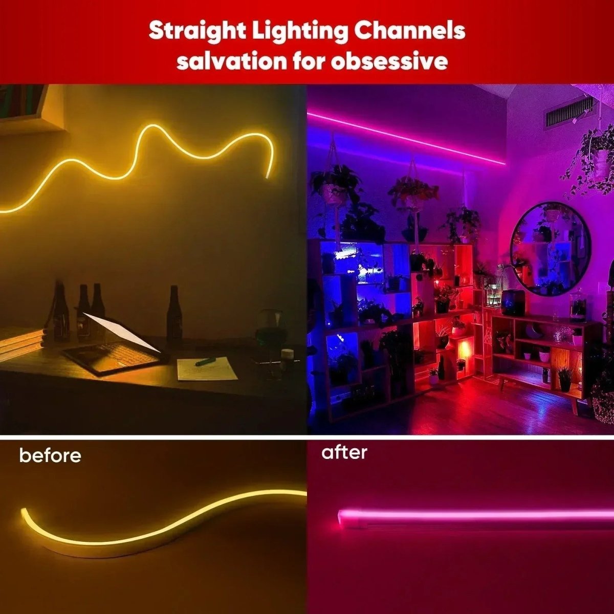 Aluminum Track Channel, 3.3FT Each  For 12V/24V Silicone Neon