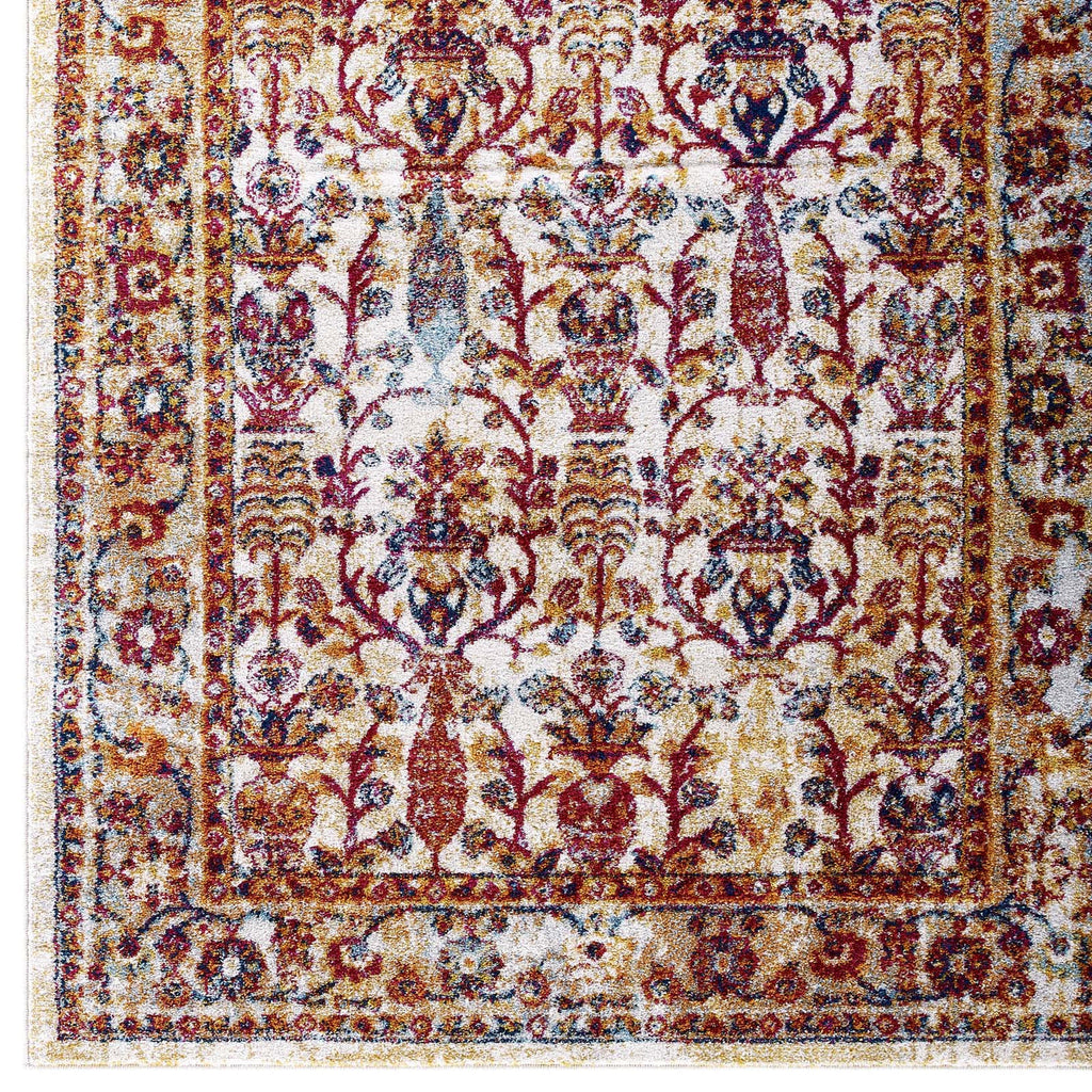 Antique Floral Design | Area Rug | Vintage Floral Lattice Rug in 8 FT X 10 FT And 5 FT X 8 FT | With Rubber Gripping Underside image 9