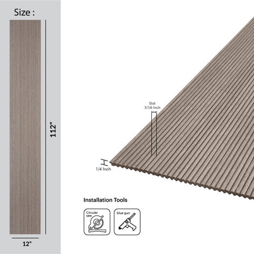 Rounded Mini Slats Polystyrene Wood Slat Walls 112 in x 12 in - (Pack of 10) / 93 sqft image 2