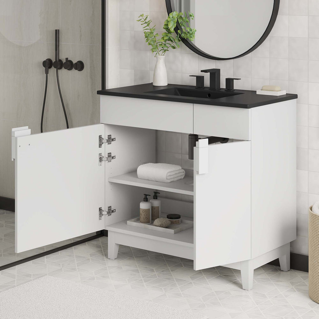 24" / 36" Miles Series Bathroom Vanity In Various Colors  | Modern Design Vanity With Basin For Homes, Hotels image 1