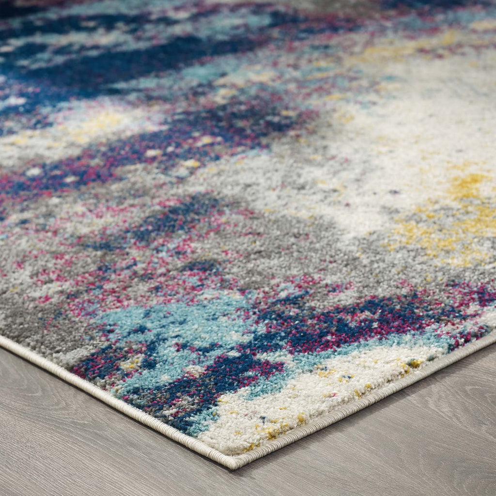 Entourage Adeline Contemporary Abstract 8x10 Area Rug | Multi Coloured Modern Design With Gripping Rubber Underside | Contemporary Area Rug image 4