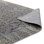 Margarida Distressed Vintage Turkish Area Rug | Blue and Cream | 5X8 &amp; 8X10 Size Options | Textured Soft Low Pile Weave | Gripping Rubber Underside | Polypropylene / Chenille Yarn image 5