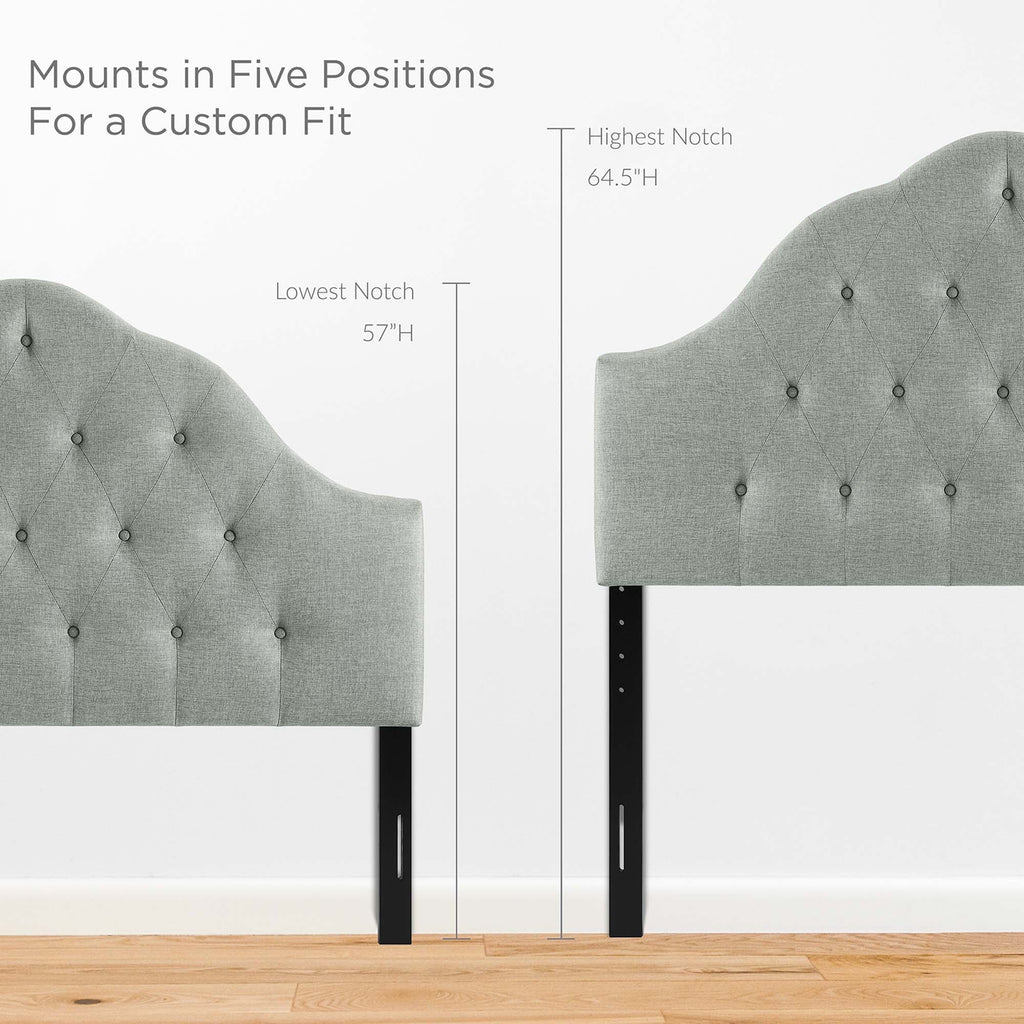 Sovereign Upholstered Fabric Headboard | Padded with Foam, Linen Fabric Upholstery | Queen &amp; King Sizes | Gray &amp; Beige Color Options image 2