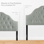 Sovereign Upholstered Fabric Headboard | Padded with Foam, Linen Fabric Upholstery | Queen &amp; King Sizes | Gray &amp; Beige Color Options image 2