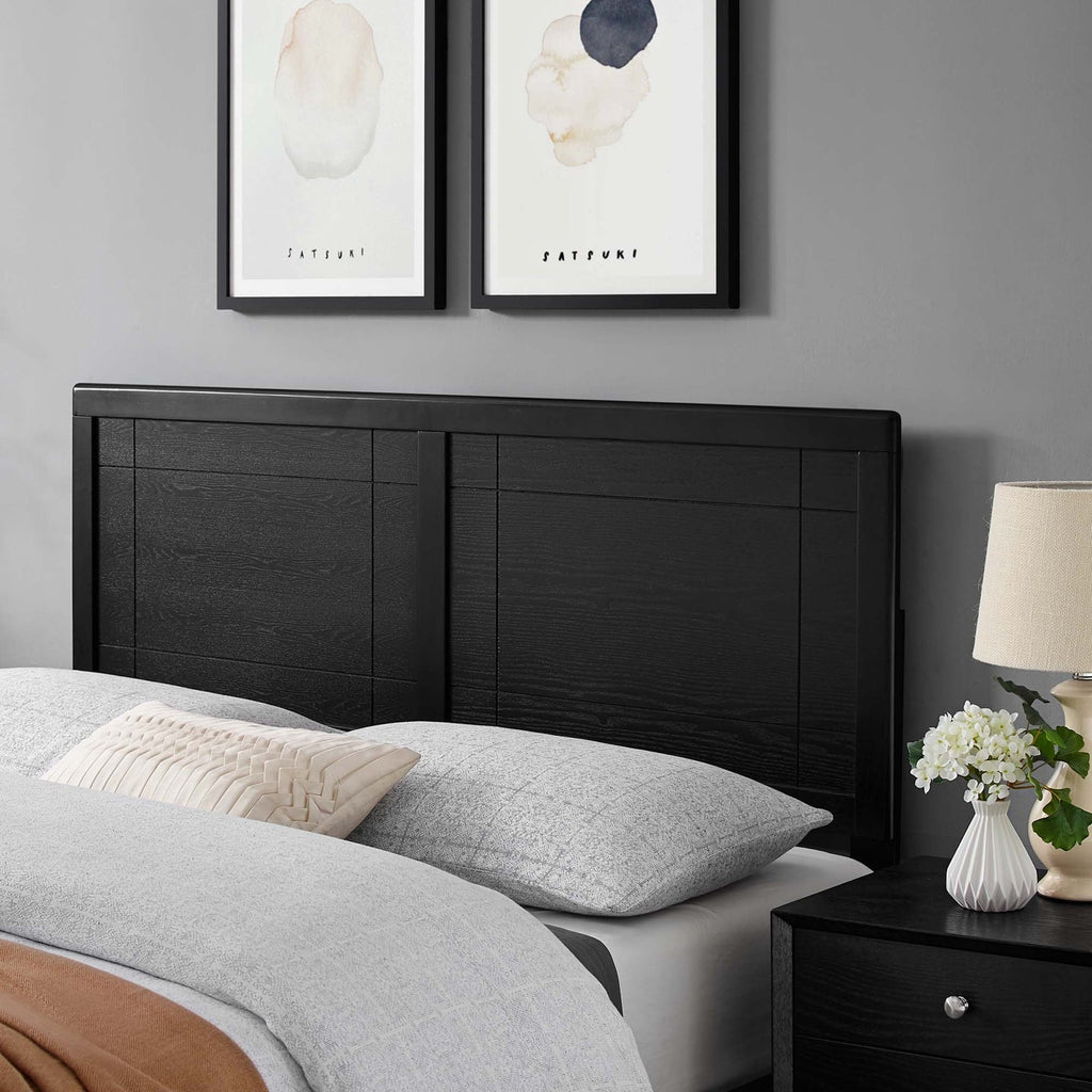 Archie Wood Twin Headboard | Rubberwood &amp; MDF Veneer | Twin, Full, Queen &amp; King Sizes Available | Black, Gray, Walnut Color Options | Pack Of 2 image 1