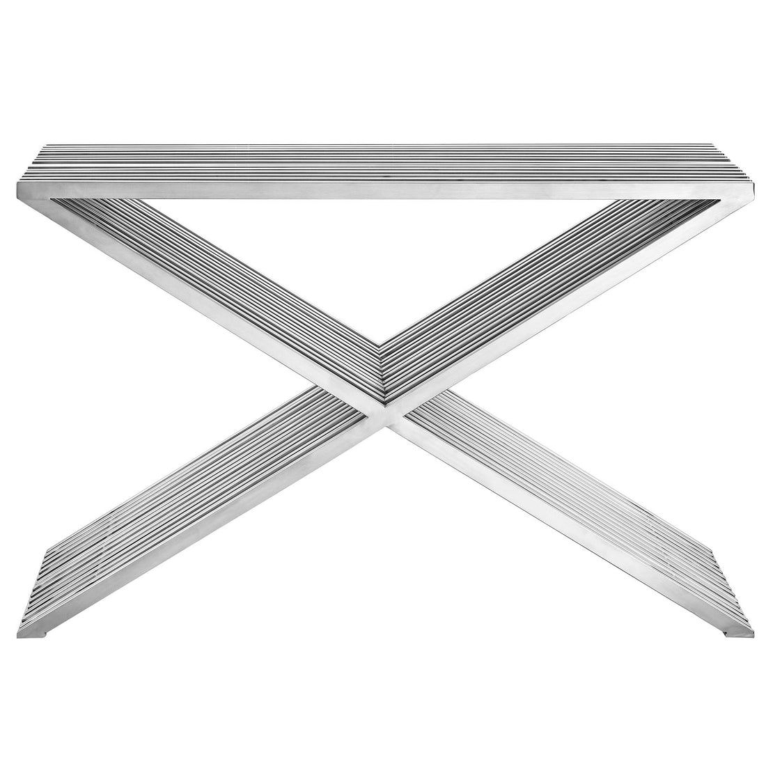 Press Stainless Steel Console Table in Silver image 2