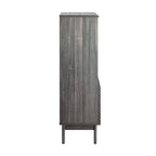 Render Display Cabinet Bookshelf | Oak &amp; Charcoal Color Options | Mid-Century Display Cabinet | Smooth Wood Grain Laminate | Soft-Close Hinges image 7