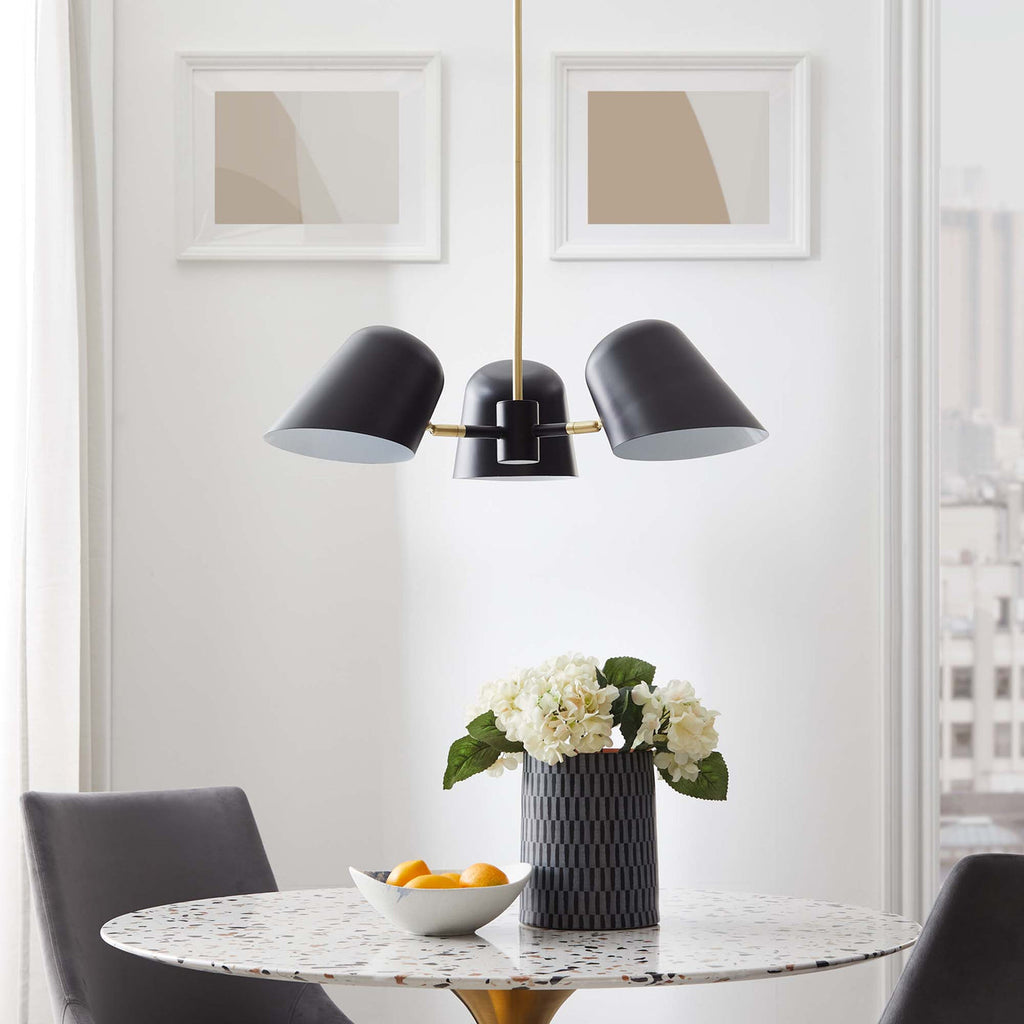 Briana 3-Light Pendant Light | White &amp; Black Color Options | Ideal for Living Space, Bedroom, Kitchen, Dining room, Bathroom, Or Office image 1