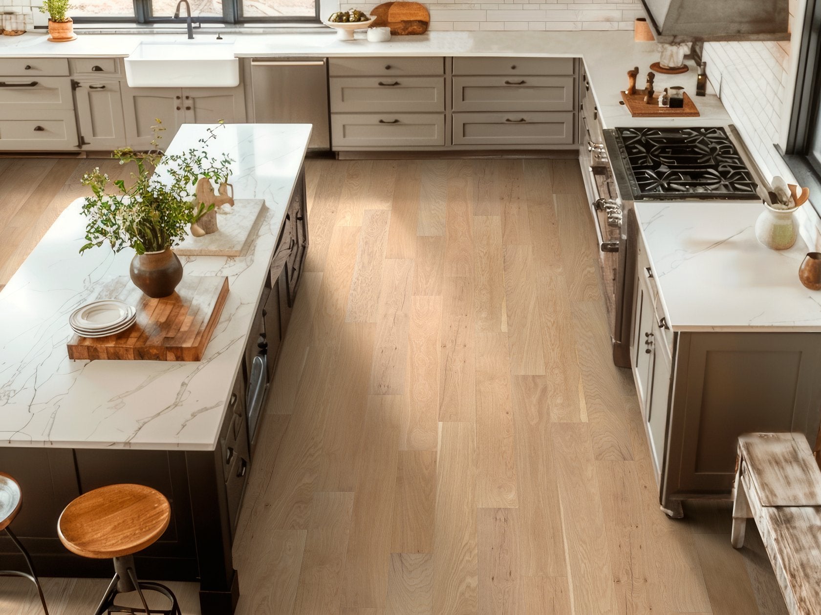 Americana Oak | Repel Collection | Eclectic Shade | White Oak | Real Hardwood | Water Resistant | 2 mm Veneer Thickness | 22.14 Sq. Ft. Per Carton | Wire Brushed Texture image 2