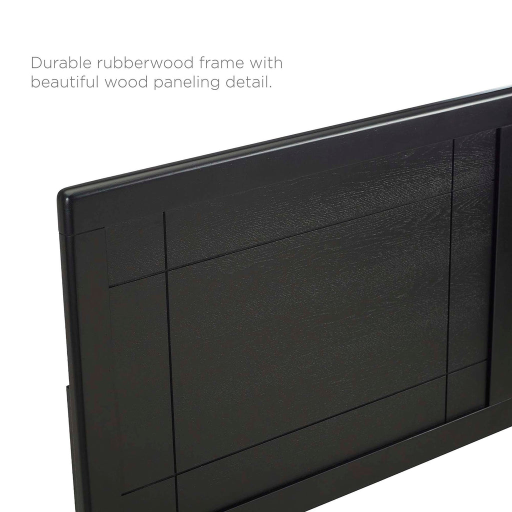 Archie Wood Twin Headboard | Rubberwood &amp; MDF Veneer | Twin, Full, Queen &amp; King Sizes Available | Black, Gray, Walnut Color Options | Pack Of 2 image 6