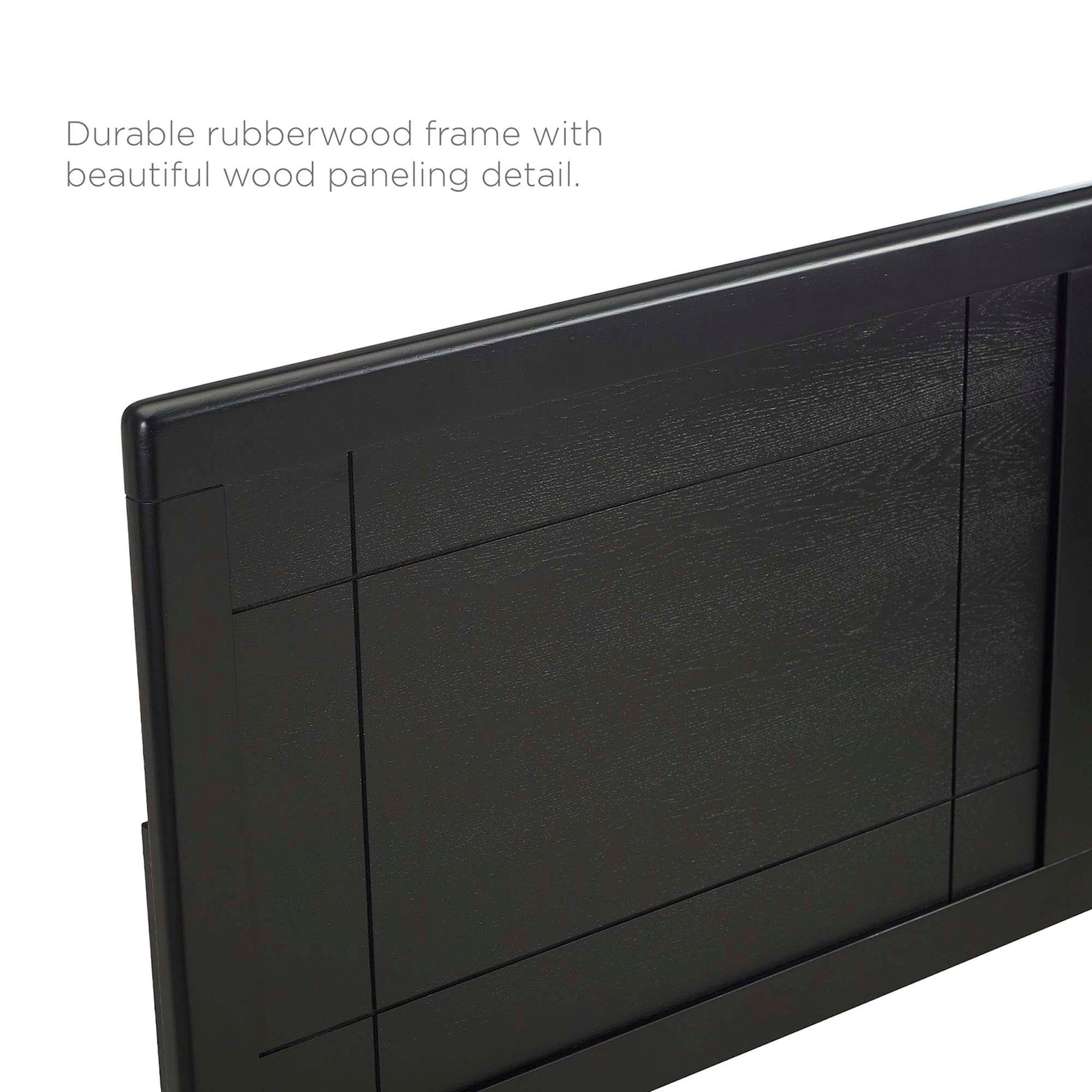 Archie Wood Twin Headboard | Rubberwood &amp; MDF Veneer | Twin, Full, Queen &amp; King Sizes Available | Black, Gray, Walnut Color Options | Pack Of 2 image 6