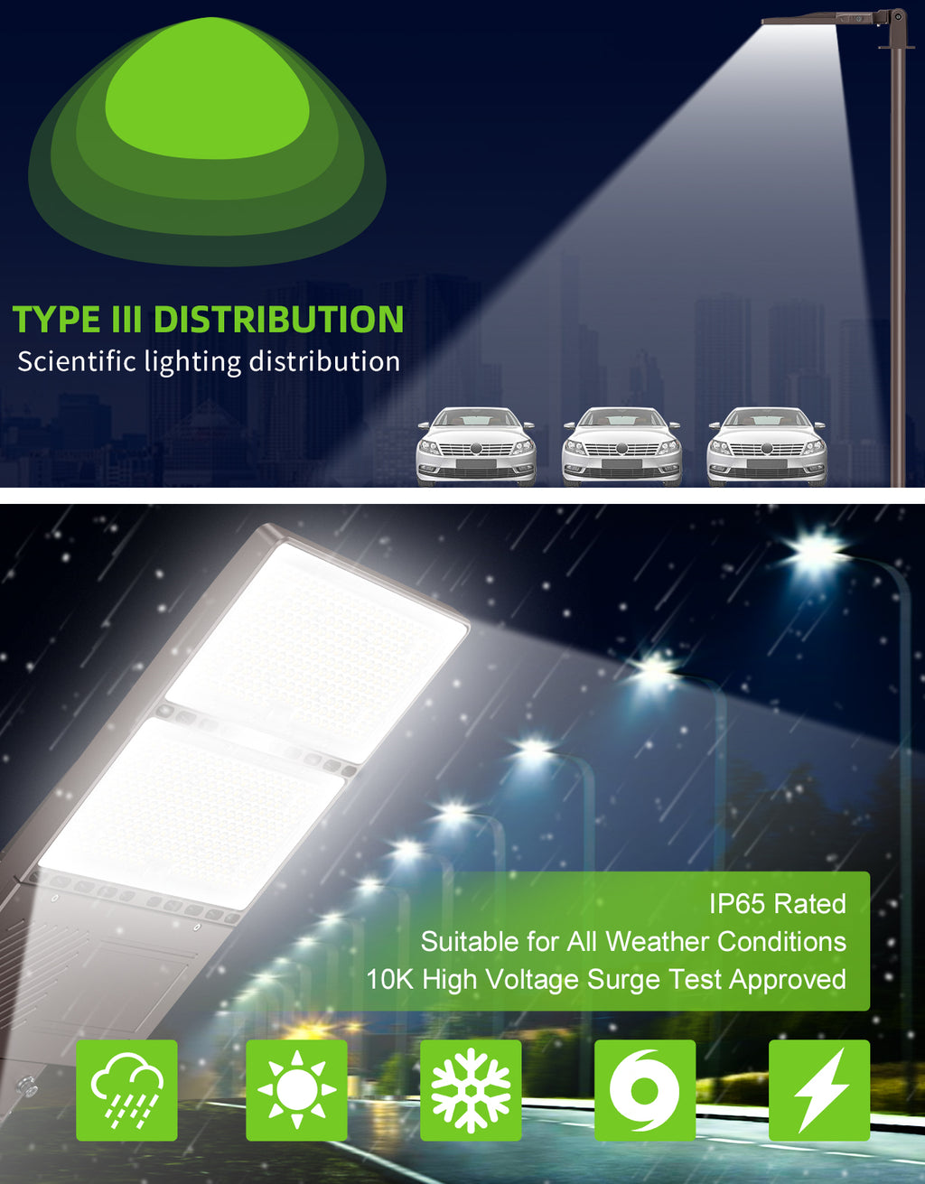 LED Pole Light 90W – 320W Photocell | 5000K | IP65 | Commercial Outdoor Parking Lot & Area Lighting image 6