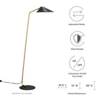 Journey Standing Floor Lamp in Black | Room Lamp For Living Rooms, Bedrooms | Sleek Modern Design | Pack of 2 image 6