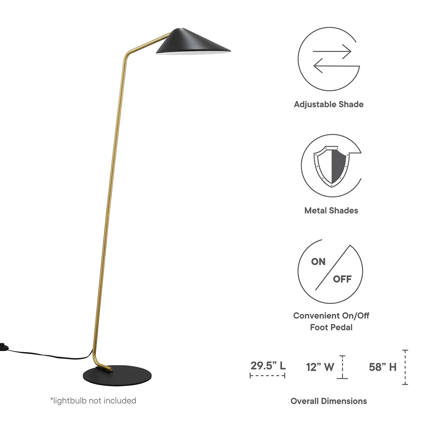 Journey Standing Floor Lamp in Black | Room Lamp For Living Rooms, Bedrooms | Sleek Modern Design | Pack of 2 image 6