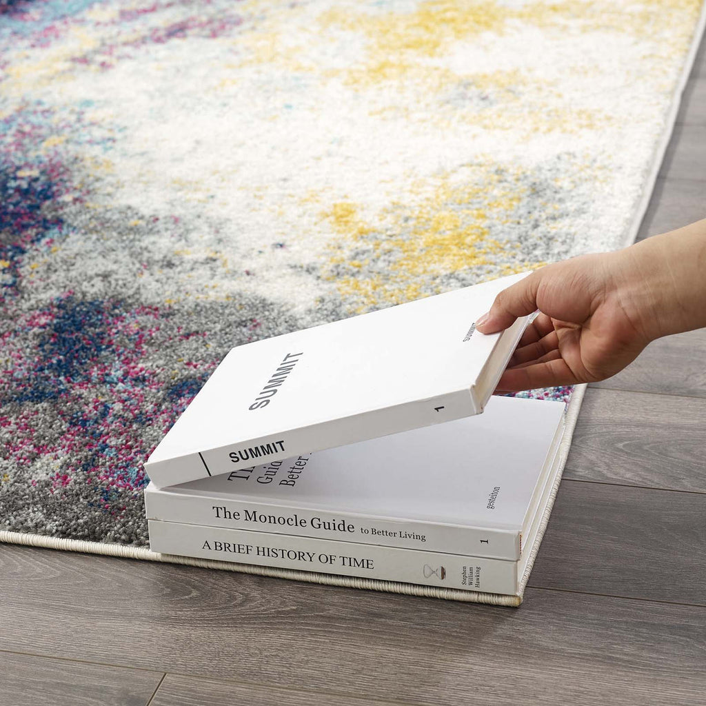 Entourage Adeline Contemporary Abstract 8x10 Area Rug | Multi Coloured Modern Design With Gripping Rubber Underside | Contemporary Area Rug image 3