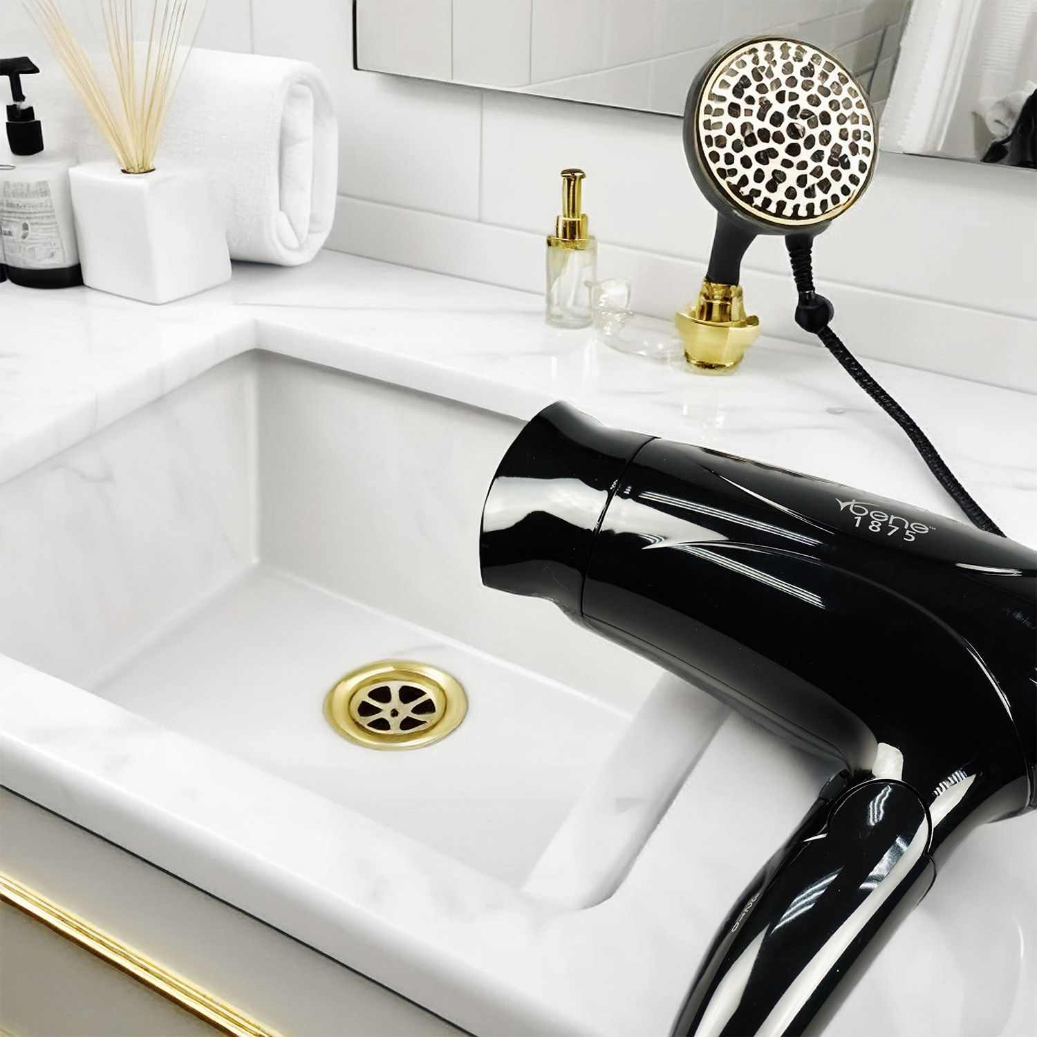 1875 Watt Handheld Hair Dryer | Two Heat Settings | Cool Shot Button | ETL Listed | Black Color | Power Cord With Safety Plug | Slide Control | Foldable | Pack of 6 image 3