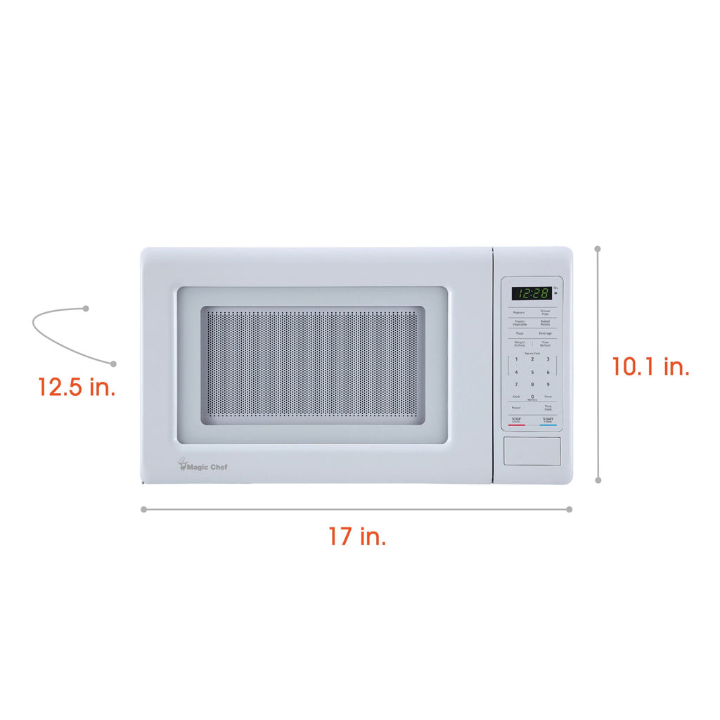 Magic Chef 0.7 Cu. Ft Countertop Microwave | 700 Watt | White Color | Digital Display | 6 Auto Cooking Modes | Child Lock | Auto Defrost Modes | 10 Power Levels image 5