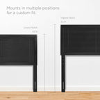Archie Wood Twin Headboard | Rubberwood &amp; MDF Veneer | Twin, Full, Queen &amp; King Sizes Available | Black, Gray, Walnut Color Options | Pack Of 2 image 5