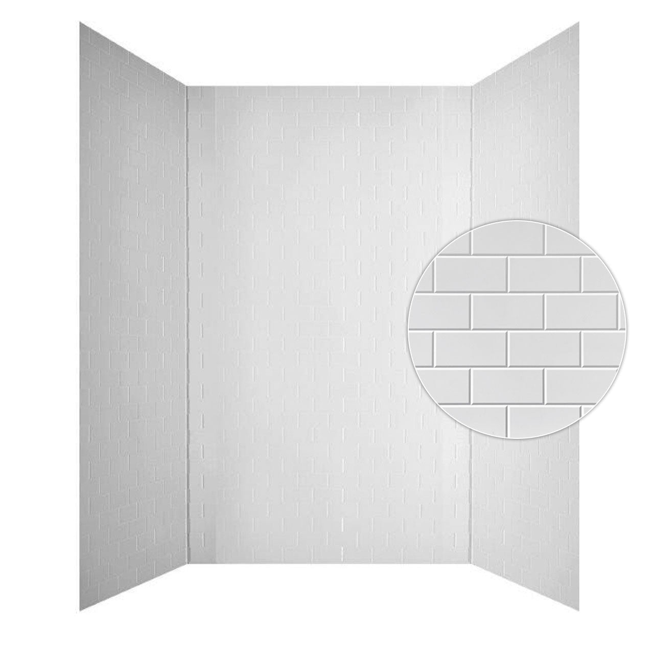 Subway Shower Wall Tiles For Shower and Tub Surrounds | Glue Up Easy To Install | 3 Wall Set image 1