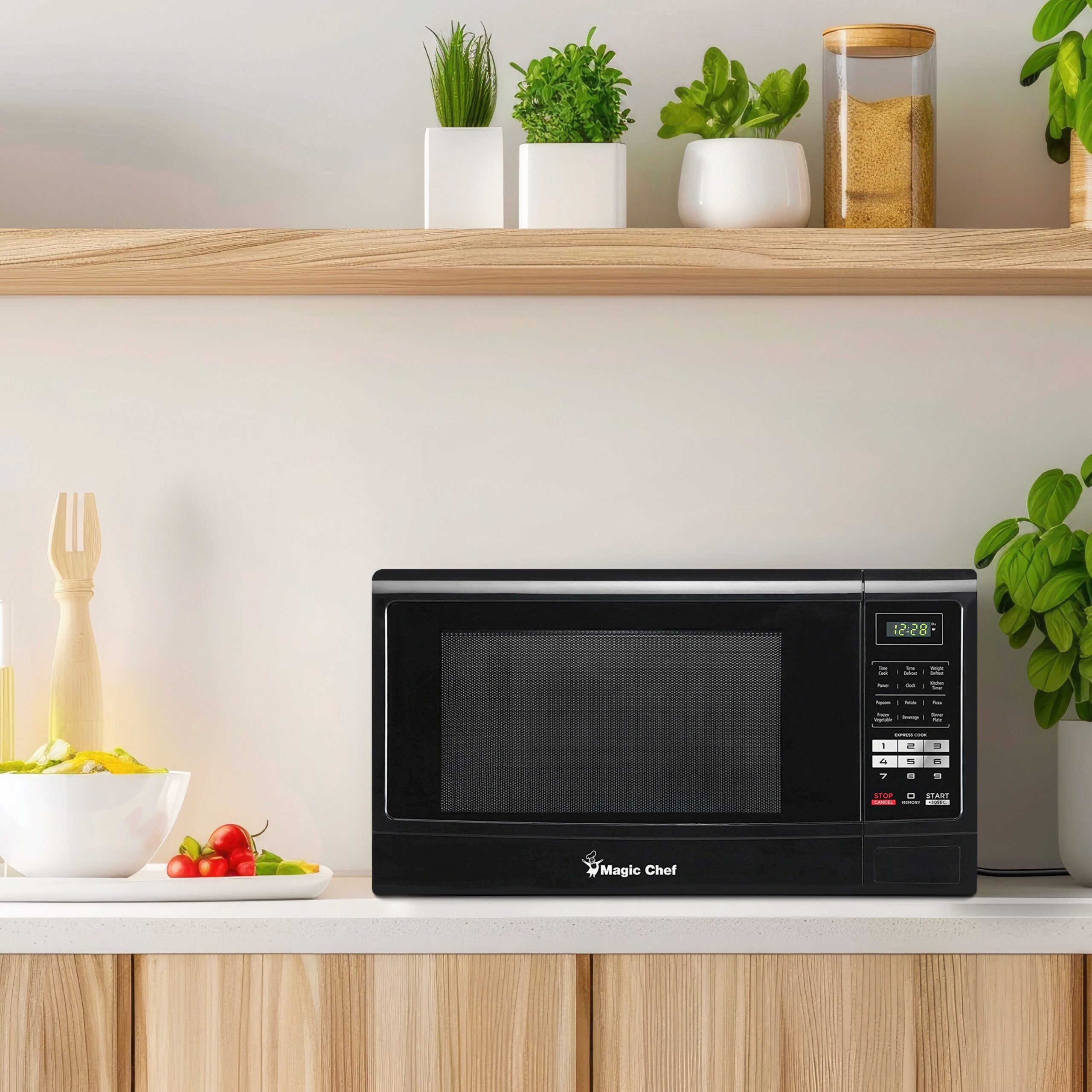 Magic Chef 1.6 Cu. Ft Countertop Microwave | 1100 Watt | Black Or White Color Options | Digital Display | 6 Auto Cooking Modes | Child Lock | 8 Years Warranty On Magnetron image 9